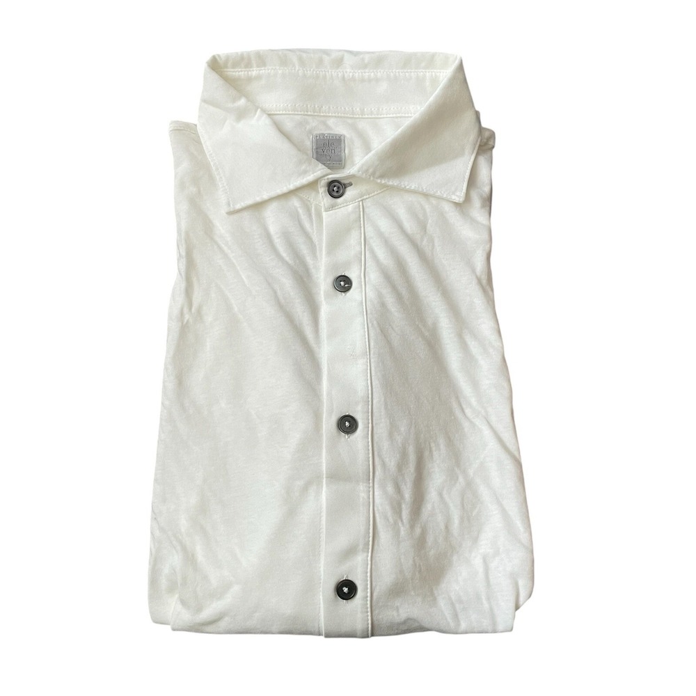 Eleventy Lightweight Woven Mens White Cotton Button Front Size 4XL Excellent